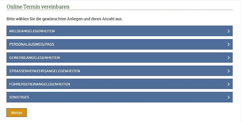 Auswahl Anliegen